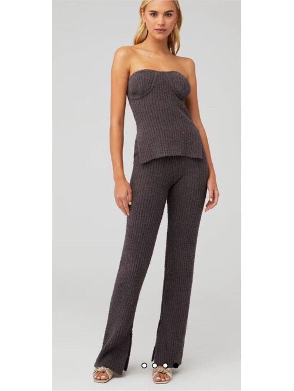 4th and reckless Women’s Liria Knit Top And Pants Set In Gray Size S